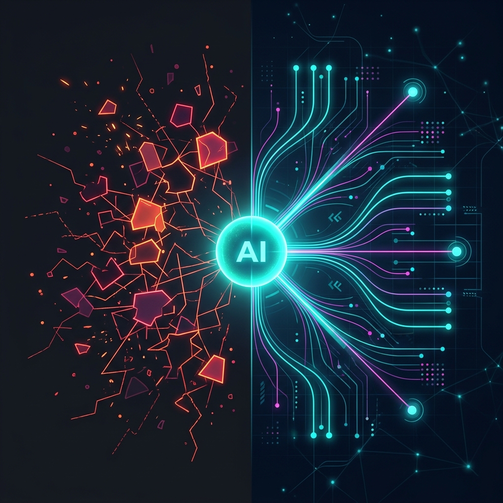Siloed Systems vs Unified AI Infographic